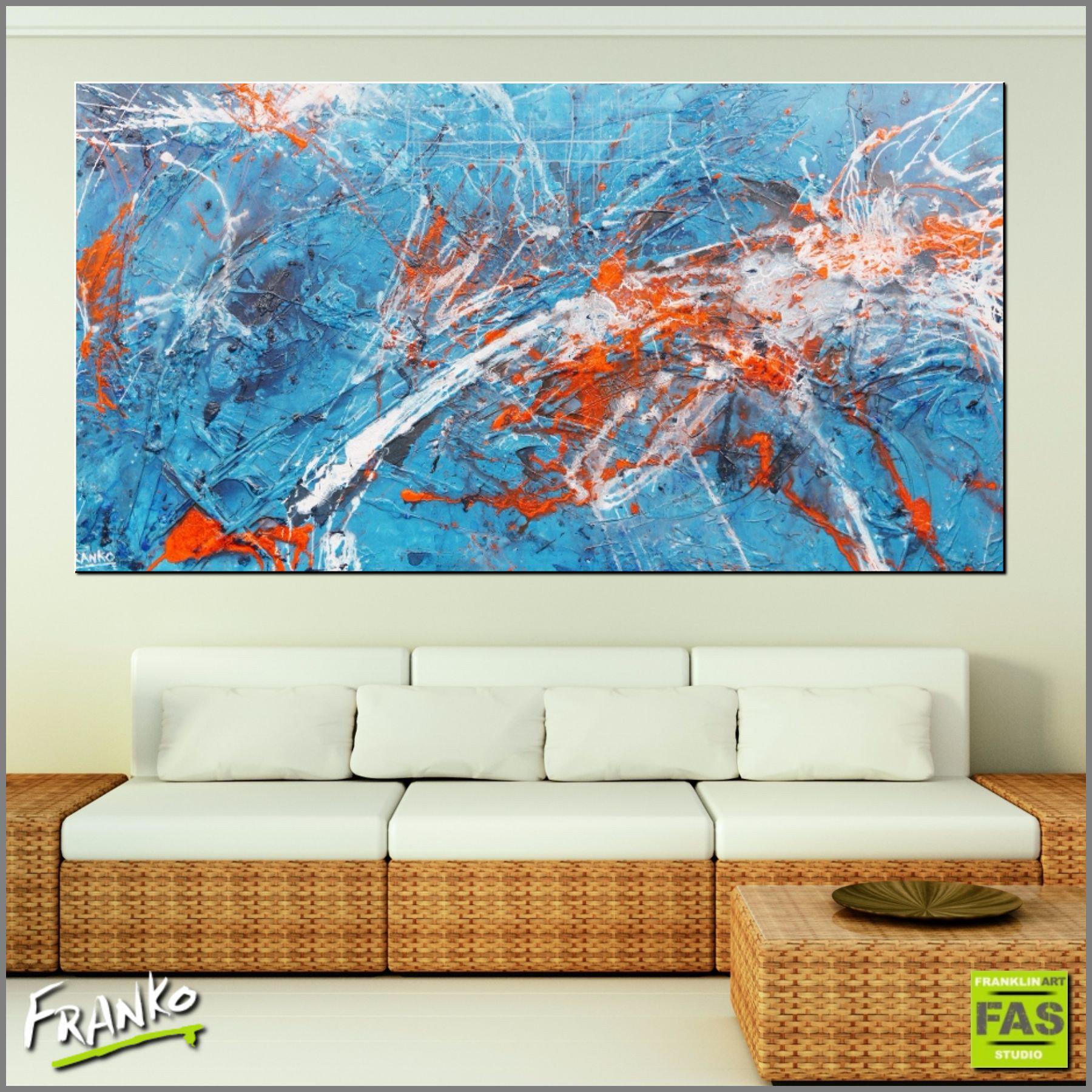 Be Inspired! Abstract Blue and Orange (SOLD)-abstract-Franko-[huge]-[Australian]-[best Selling]-Franklin Art Studio