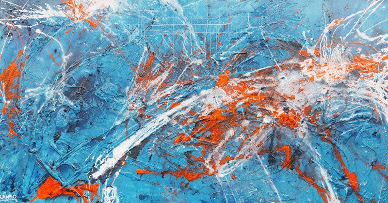 Be Inspired! Abstract Blue and Orange (SOLD)-abstract-[Franko ]-[Gallery]-[popular]-[Australia]-Franklin Art Studio