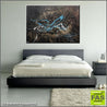 Be Inspired! Abstract Brown Teal White (SOLD)-Abstract-Franko-[franko_artist]-[Art]-[interior_design]-Franklin Art Studio