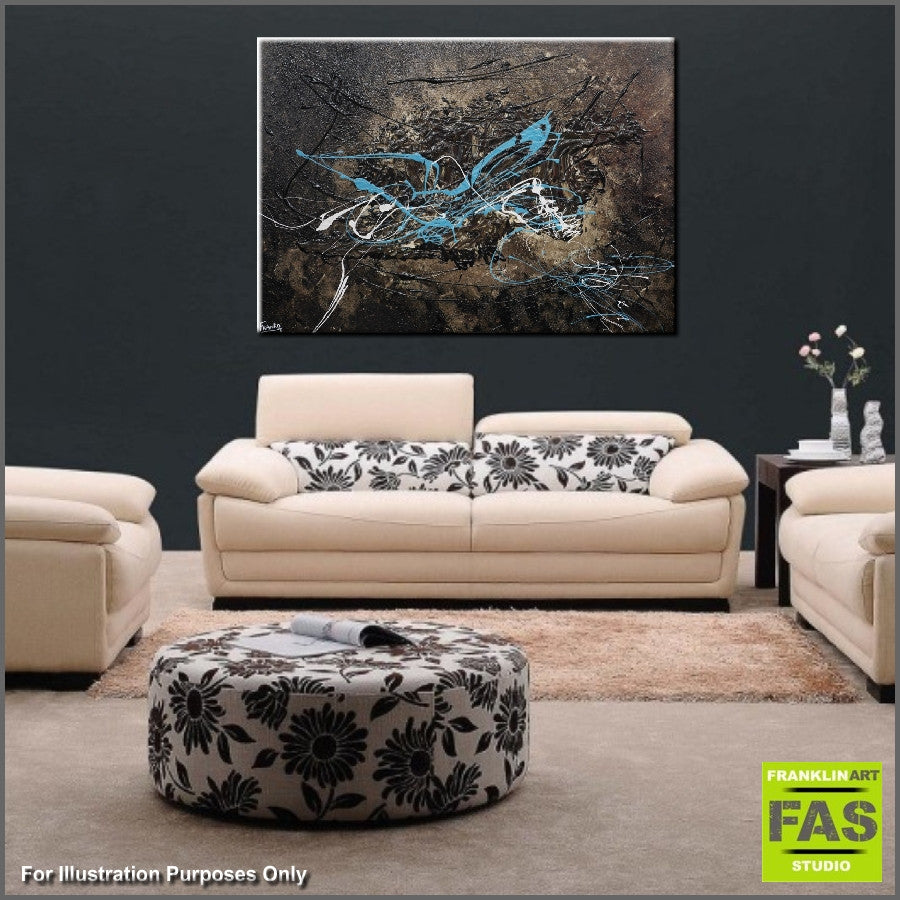 Be Inspired! Abstract Brown Teal White (SOLD)-Abstract-Franko-[Franko]-[huge_art]-[Australia]-Franklin Art Studio