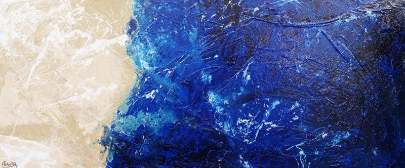 Be Inspired! Abstract Creme and Blue (SOLD)-abstract-Franko-[Franko]-[Australia_Art]-[Art_Lovers_Australia]-Franklin Art Studio