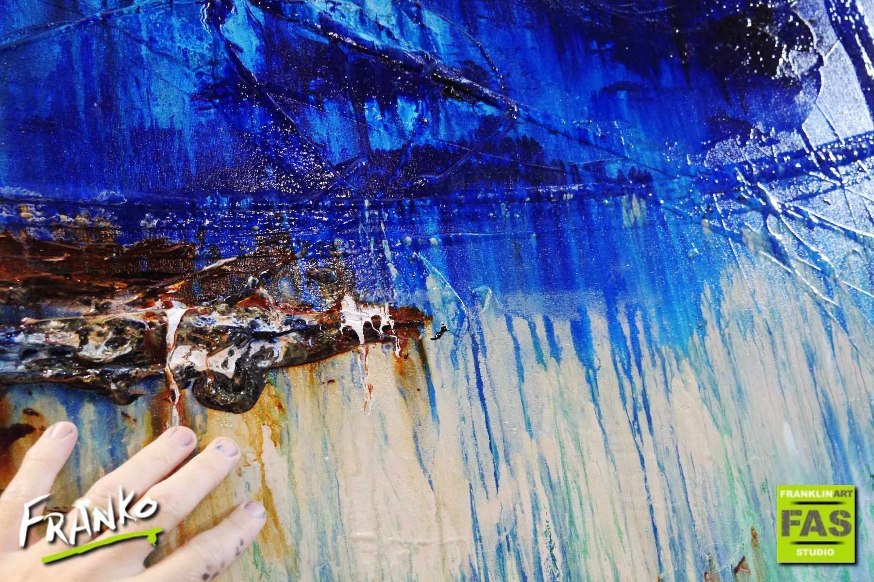 Be Inspired! Abstract Green Blue (SOLD)-abstract-[Franko Artist]-[Cheryl]-[Wendy]-[Gabriela]-Franklin Art Studio