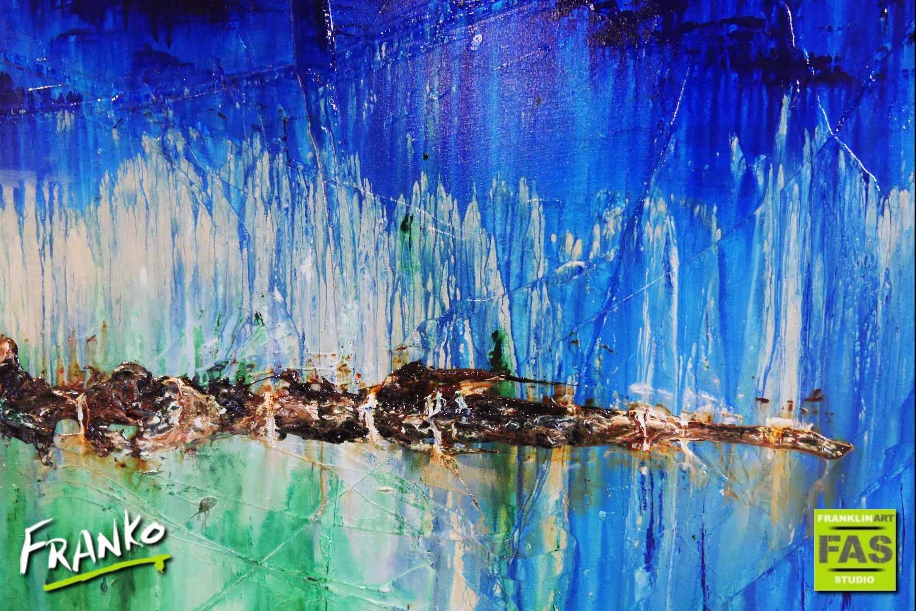 Be Inspired! Abstract Green Blue (SOLD)-abstract-[Franko]-[Artist]-[Australia]-[Painting]-Franklin Art Studio