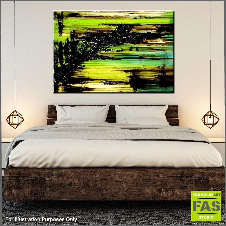 Be Inspired! Abstract Lime Green (SOLD)-Abstract-[Franko Artist]-[Gold Coast]-[Brisbane]-[Huge]-Franklin Art Studio