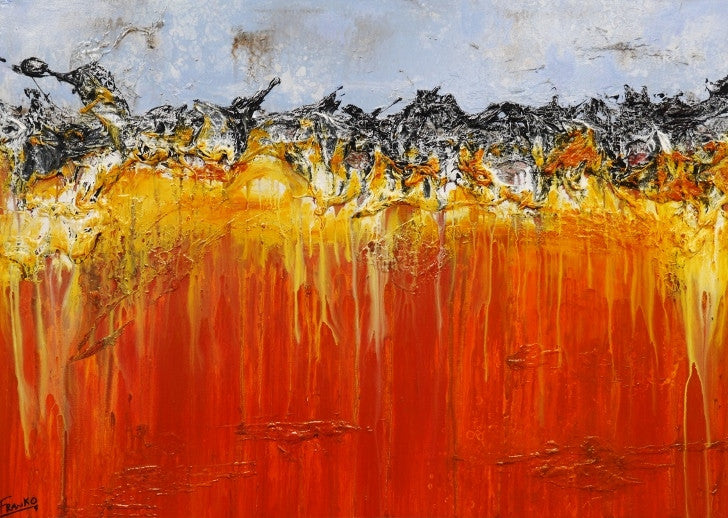 Be Inspired! Abstract Orange and Blue (SOLD)-abstract-[Franko ]-[Gallery]-[popular]-[Australia]-Franklin Art Studio