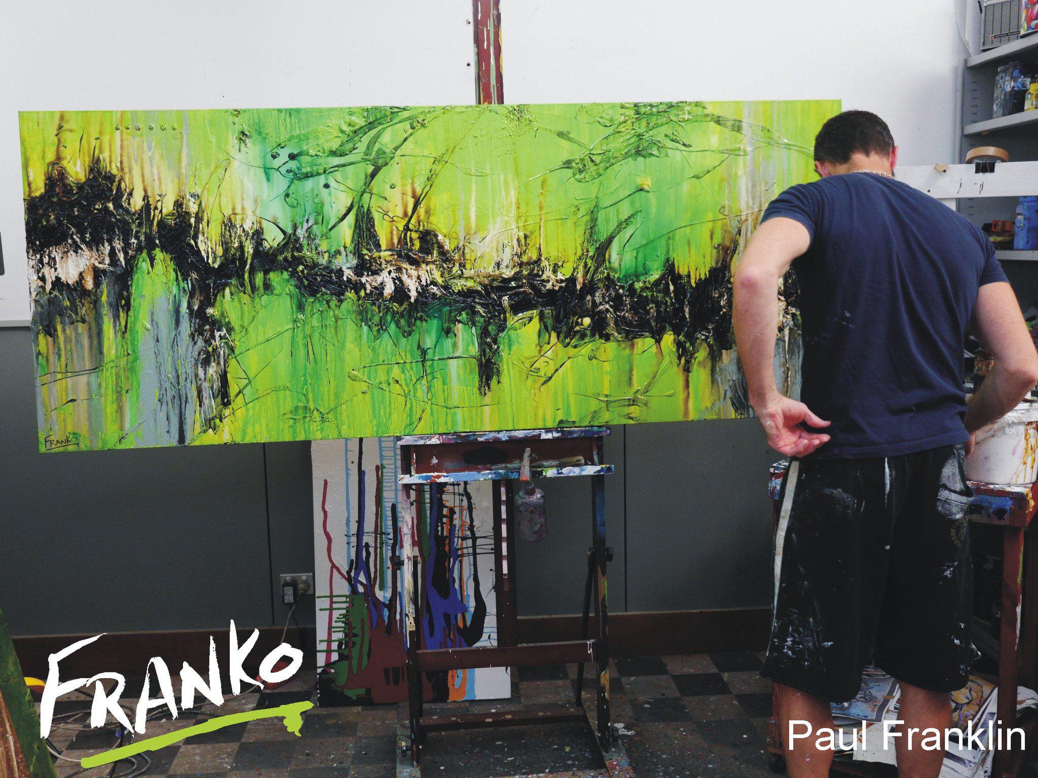 Be Inspired! Abstract Painting Green (SOLD)-abstract-[Franko Artist]-[Gold Coast]-[Brisbane]-[Huge]-Franklin Art Studio