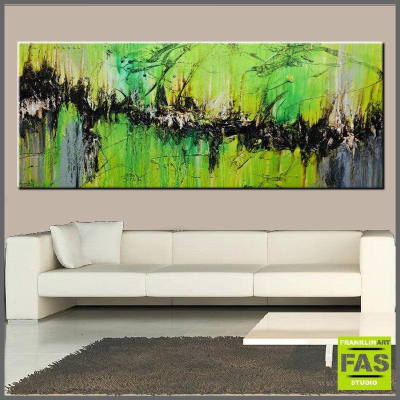 Be Inspired! Abstract Painting Green (SOLD)-abstract-Franko-[huge]-[Australian]-[best Selling]-Franklin Art Studio