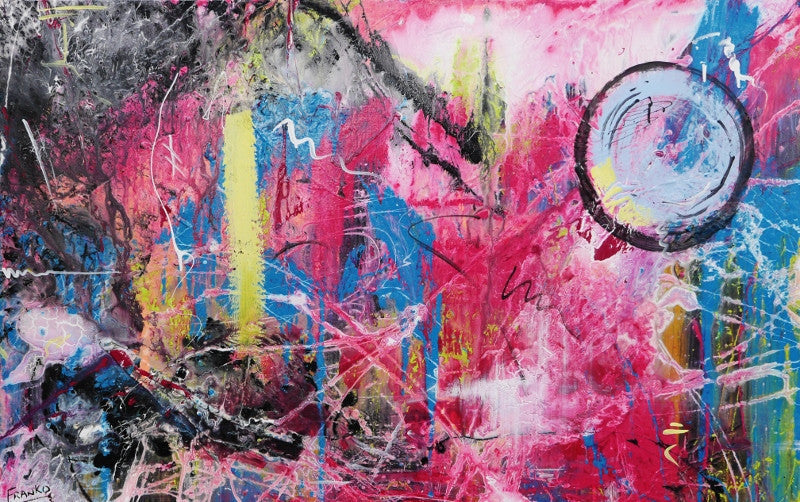 Be Inspired! Abstract Pink Blue Pastel (SOLD)-Abstract-Franko-[Franko]-[Australia_Art]-[Art_Lovers_Australia]-Franklin Art Studio
