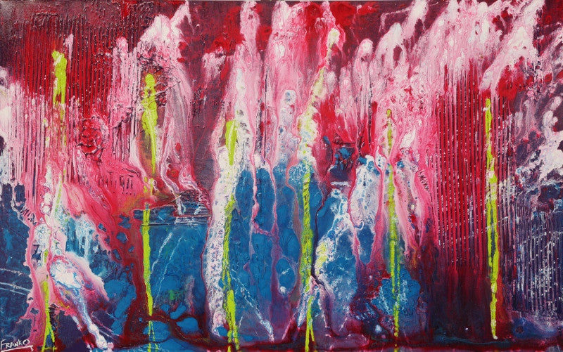 Be Inspired! Abstract Pink Blue (SOLD)-Abstract-Franko-[Franko]-[Australia_Art]-[Art_Lovers_Australia]-Franklin Art Studio