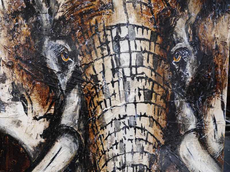 Be Inspired! Abstract Realism African Elephant (SOLD)-abstract realism-[Franko Artist]-[Gold Coast]-[Brisbane]-[Huge]-Franklin Art Studio