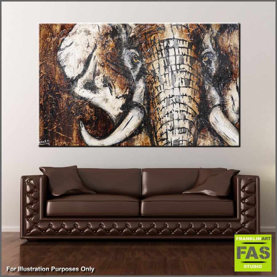 Be Inspired! Abstract Realism African Elephant (SOLD)-abstract realism-Franko-[huge]-[Australian]-[best Selling]-Franklin Art Studio