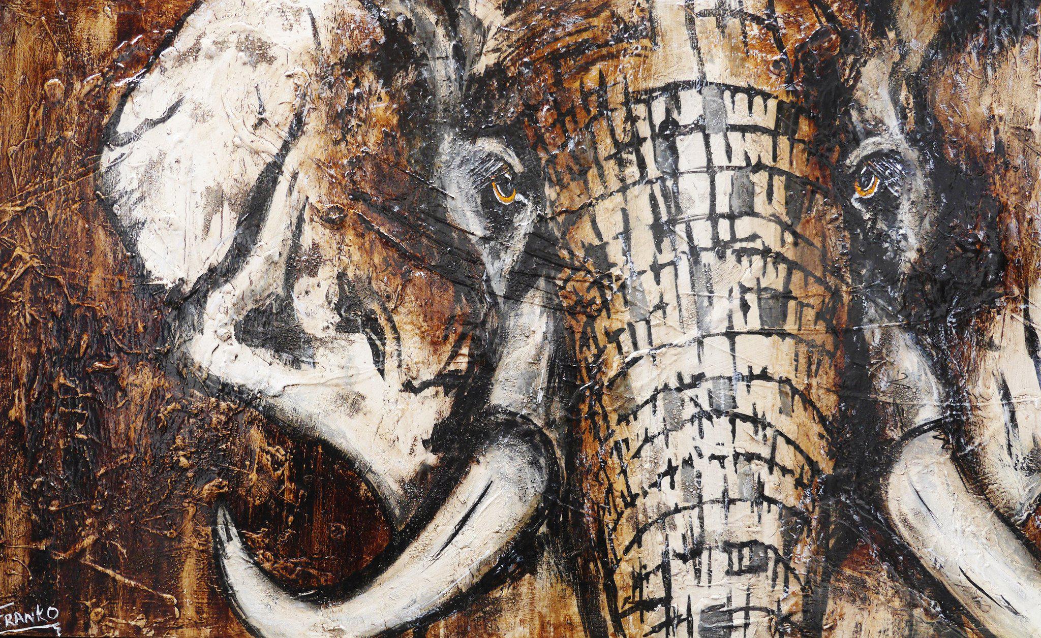 Be Inspired! Abstract Realism African Elephant (SOLD)-abstract realism-Franko-[Franko]-[Australia_Art]-[Art_Lovers_Australia]-Franklin Art Studio