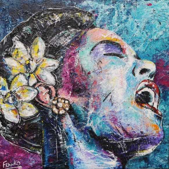 Be Inspired! Abstract Realism Billie Holiday (SOLD)-abstract realism-Franko-[Franko]-[Australia_Art]-[Art_Lovers_Australia]-Franklin Art Studio