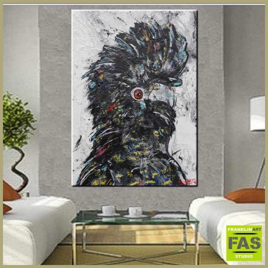 Be Inspired! Abstract Realism Black Cockatoo (SOLD)-abstract realism-Franko-[huge]-[Australian]-[best Selling]-Franklin Art Studio