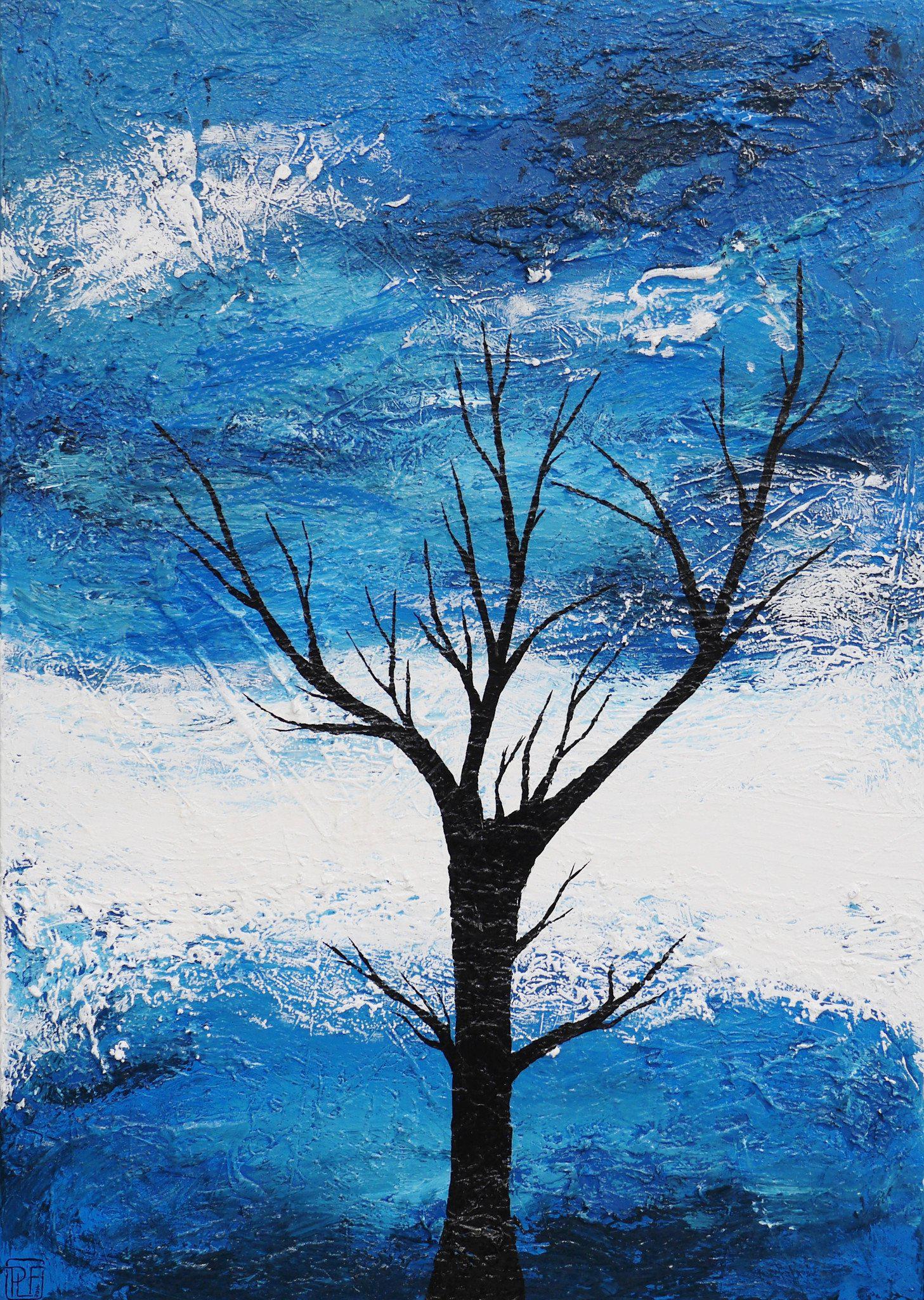 Be Inspired! Abstract Realism Blue Tree (SOLD)-abstract realism-Franko-[Franko]-[Australia_Art]-[Art_Lovers_Australia]-Franklin Art Studio
