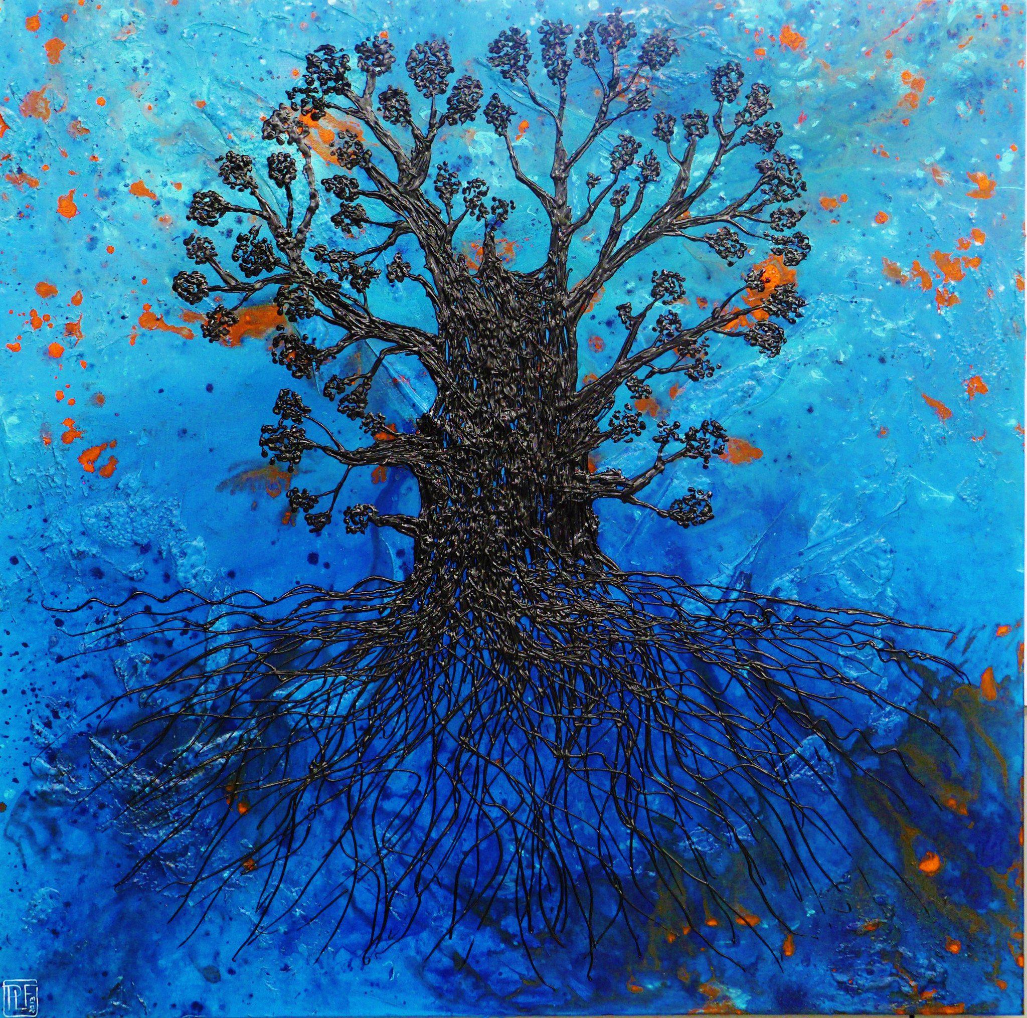 Be Inspired! Abstract Realism Blue Tree of Life (SOLD)-abstract realism-Franko-[Franko]-[Australia_Art]-[Art_Lovers_Australia]-Franklin Art Studio