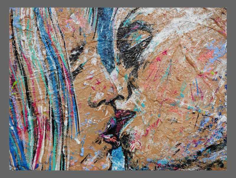Be Inspired! Abstract Realism Britney Spears and Madonna Kiss (SOLD)-people-Franko-[franko_artist]-[Art]-[interior_design]-Franklin Art Studio