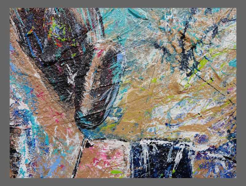 Be Inspired! Abstract Realism Britney Spears and Madonna Kiss (SOLD)-people-[Franko]-[Artist]-[Australia]-[Painting]-Franklin Art Studio