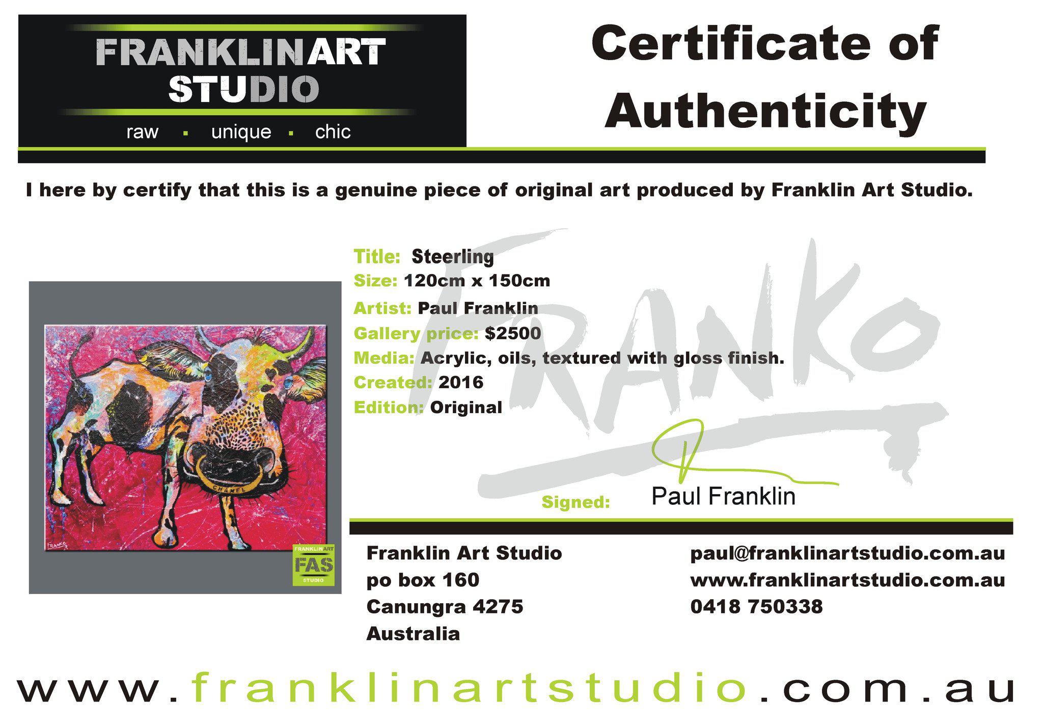Be Inspired! Abstract Realism Cow Pink (SOLD)-abstract realism-[Franko Artist]-[Gold Coast]-[Brisbane]-[Huge]-Franklin Art Studio