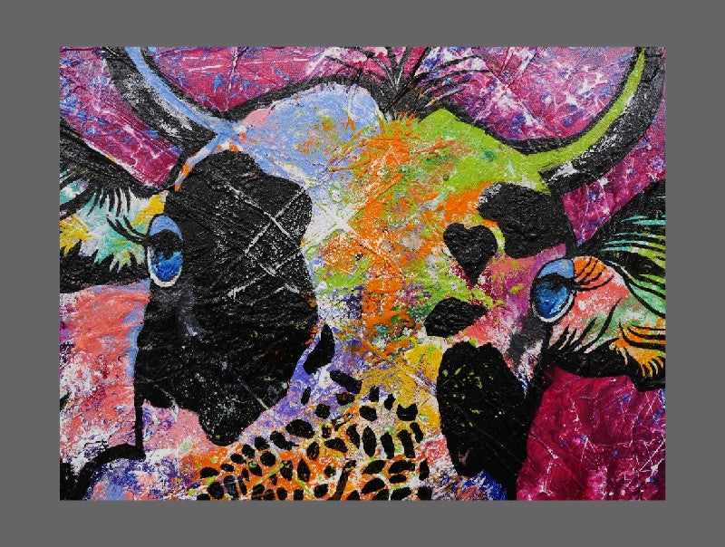 Be Inspired! Abstract Realism Cow Pink (SOLD)