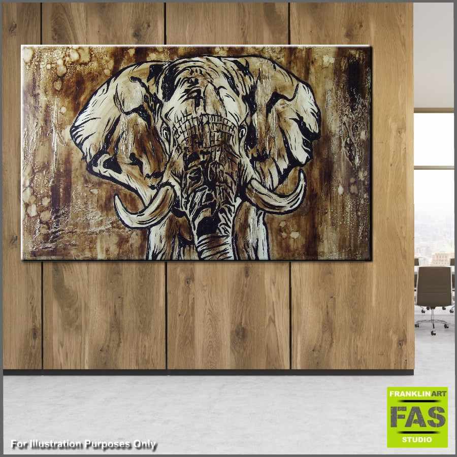 Be Inspired! Abstract Realism Elephant Brown (SOLD)-abstract realism-[Franko_Artist]-[The_Block]-[Dream_Homes]-[ideas]- [Grand_Designs]-Franklin Art Studio