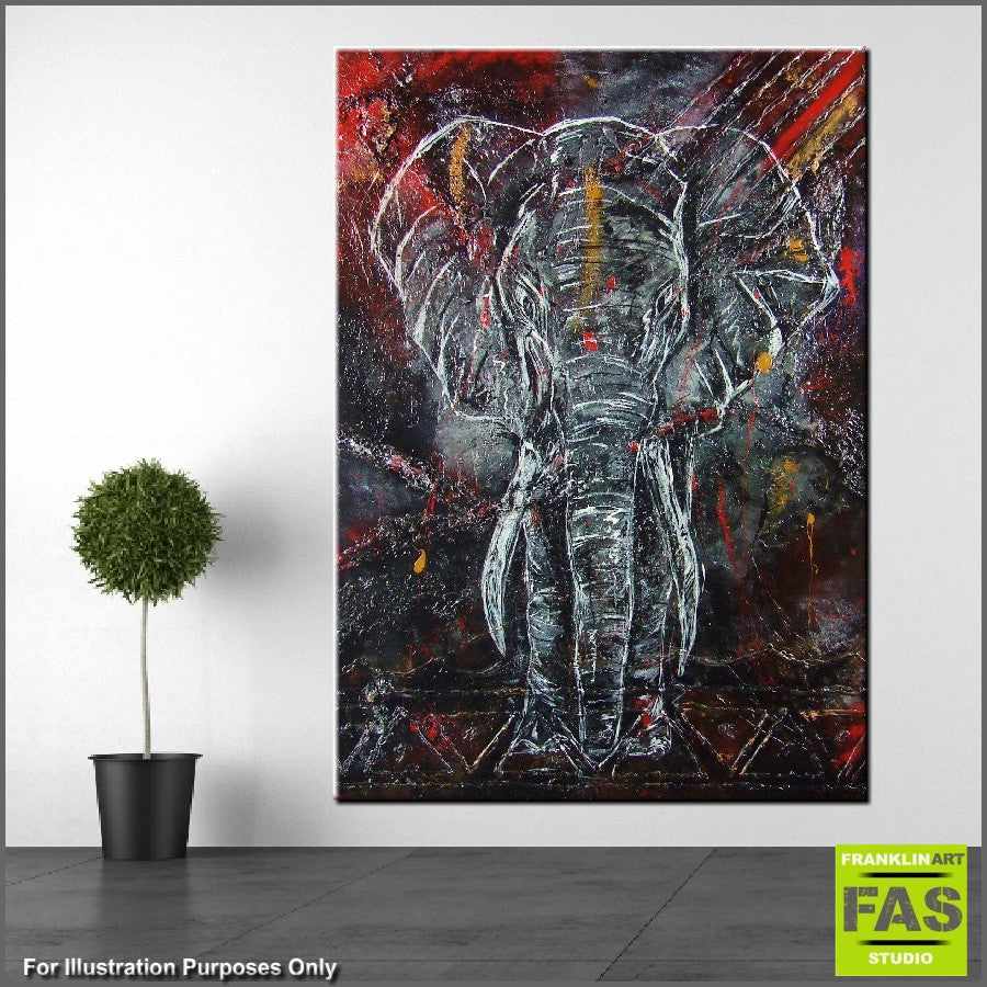Be Inspired! Abstract Realism Elephant (SOLD)-abstract realism-Franko-[franko_artist]-[Art]-[interior_design]-Franklin Art Studio