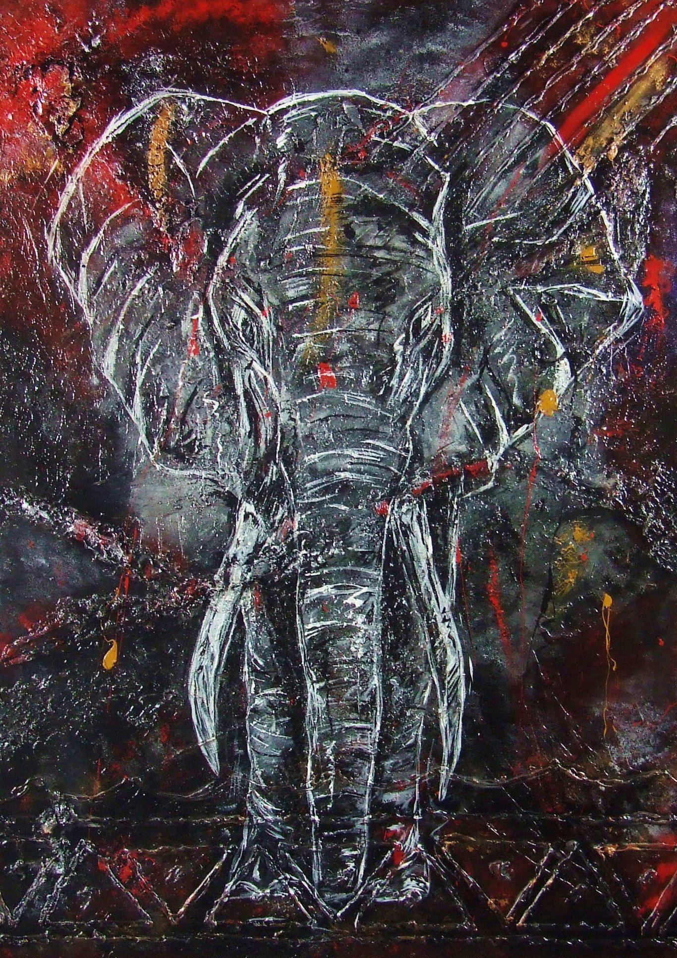 Be Inspired! Abstract Realism Elephant (SOLD)-abstract realism-Franko-[Franko]-[Australia_Art]-[Art_Lovers_Australia]-Franklin Art Studio