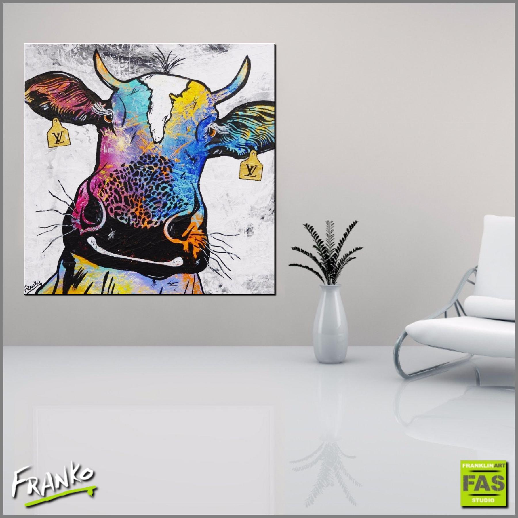 Be Inspired! Abstract Realism Farm Cow (SOLD)-abstract realism-Franko-[Franko]-[huge_art]-[Australia]-Franklin Art Studio
