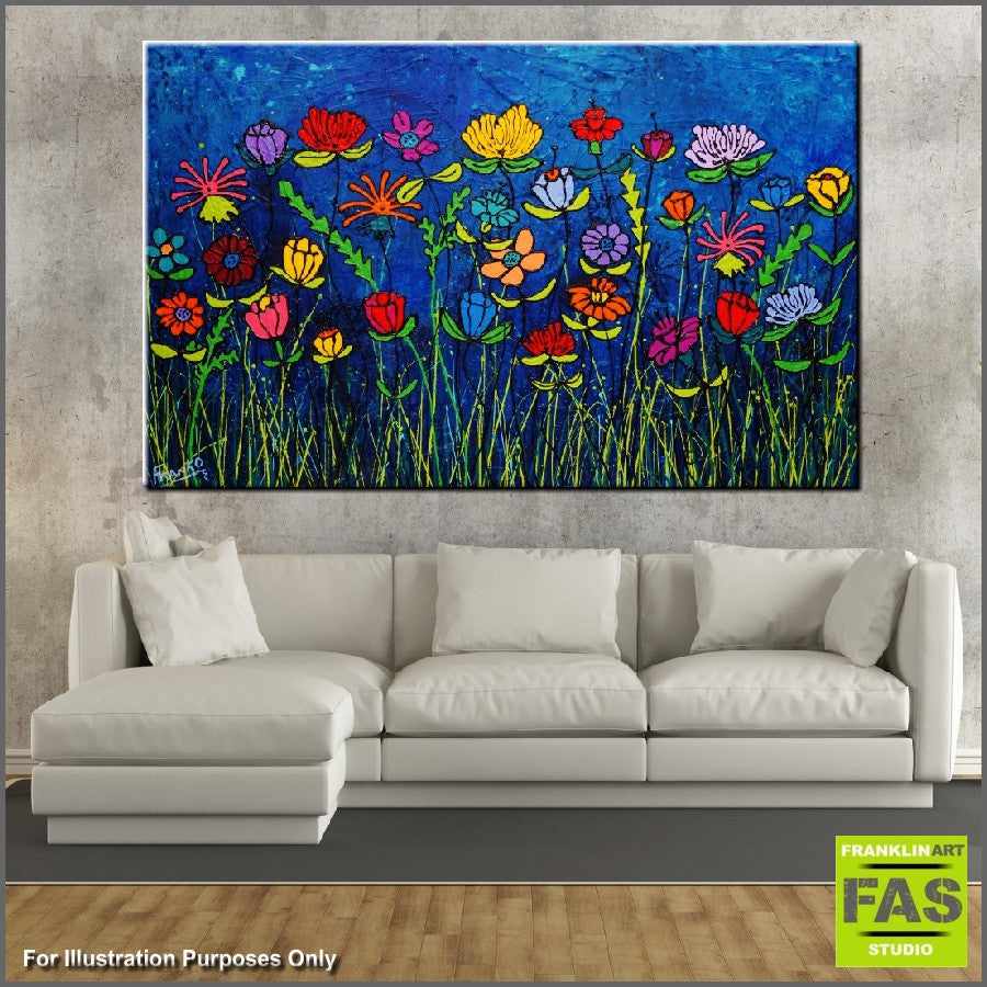 Be Inspired! Abstract Realism Flower Garden (SOLD)-abstract realism-[Franko Artist]-[Gold Coast]-[Brisbane]-[Huge]-Franklin Art Studio