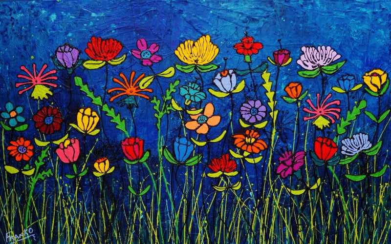 Be Inspired! Abstract Realism Flower Garden (SOLD)-abstract realism-Franko-[Franko]-[Australia_Art]-[Art_Lovers_Australia]-Franklin Art Studio