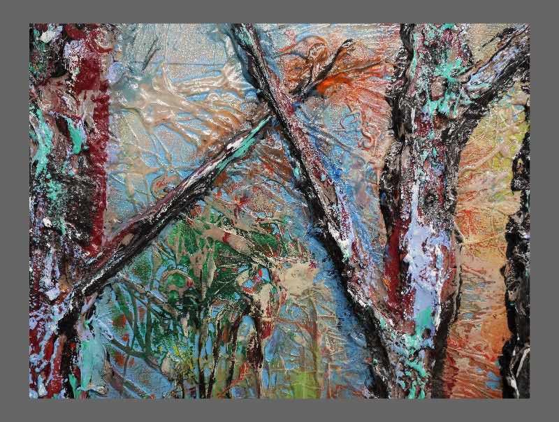 Be Inspired! Abstract Realism Forrest Trees Landscape (SOLD)-abstract realism-[Franko]-[Artist]-[Australia]-[Painting]-Franklin Art Studio
