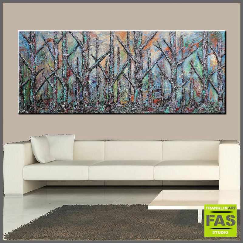 Be Inspired! Abstract Realism Forrest Trees Landscape (SOLD)-abstract realism-Franko-[Franko]-[huge_art]-[Australia]-Franklin Art Studio