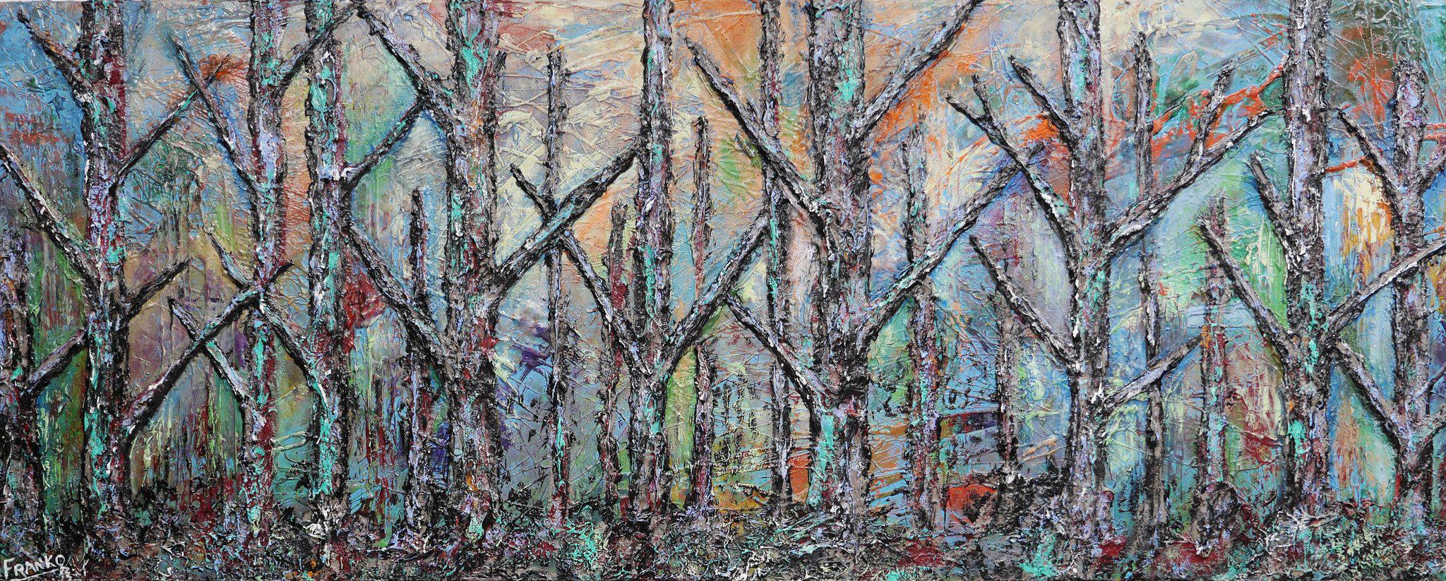 Be Inspired! Abstract Realism Forrest Trees Landscape (SOLD)-abstract realism-Franko-[Franko]-[Australia_Art]-[Art_Lovers_Australia]-Franklin Art Studio