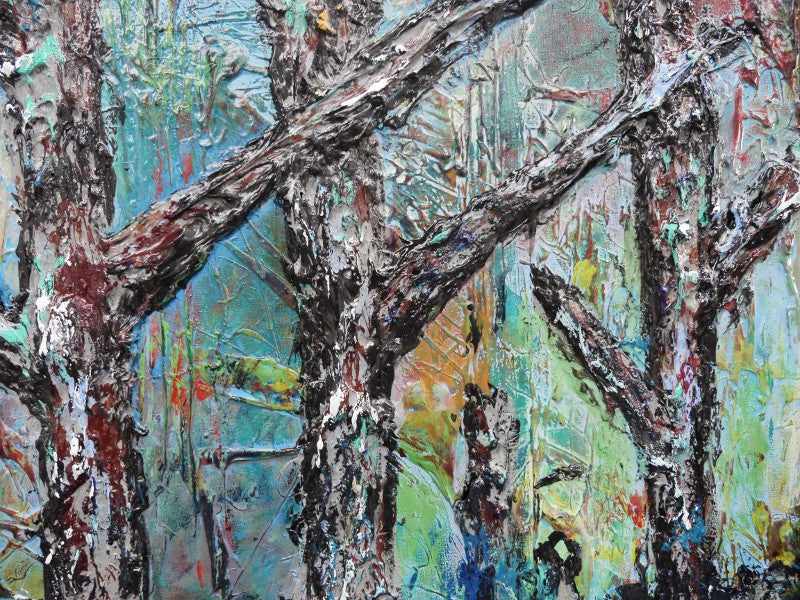 Be Inspired! Abstract Realism Forrest Trees (SOLD)-abstract realism-Franko-[franko_art]-[beautiful_Art]-[The_Block]-Franklin Art Studio
