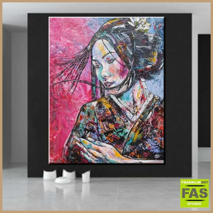 Be Inspired! Abstract Realism Geisha (SOLD)-abstract realism-Franko-[Franko]-[huge_art]-[Australia]-Franklin Art Studio