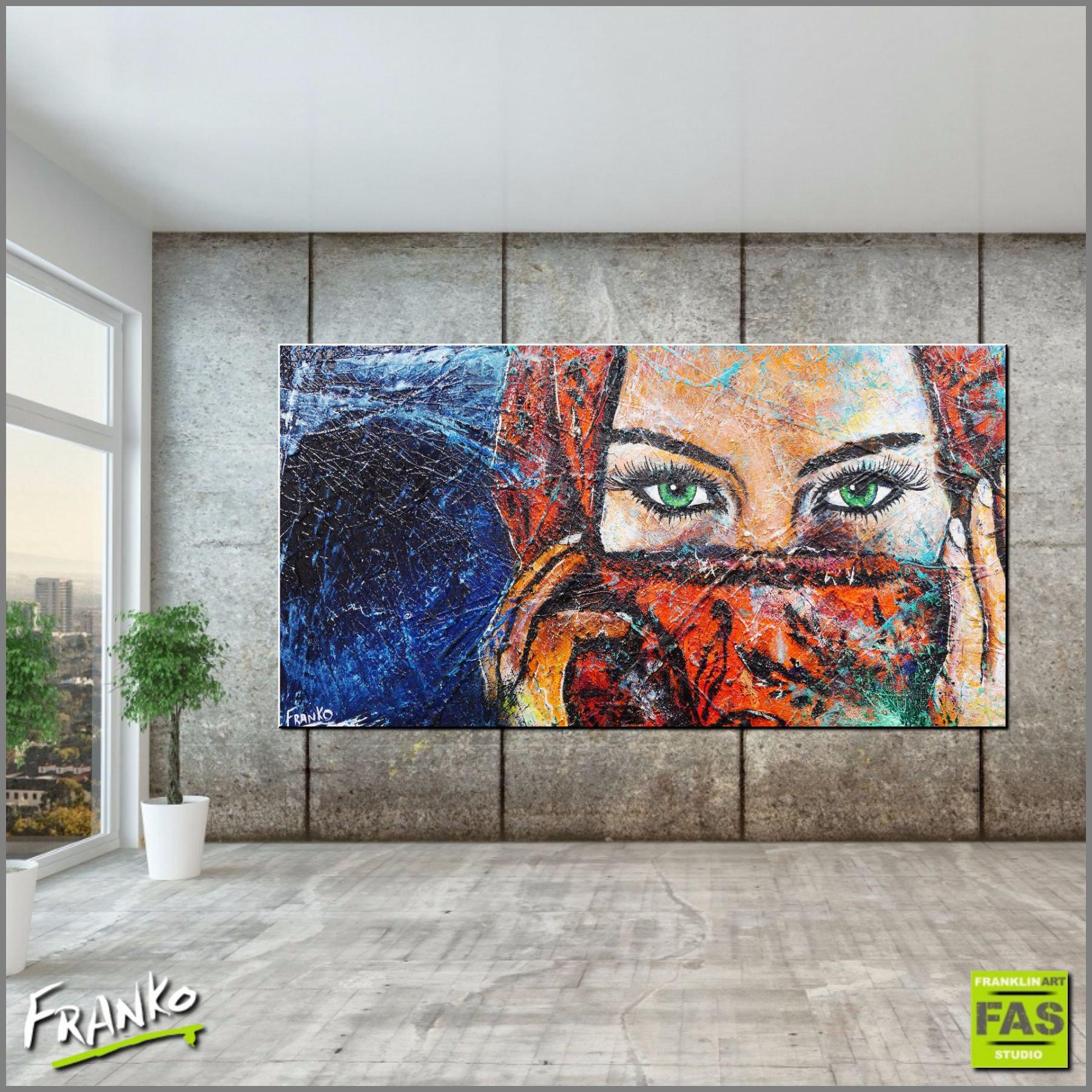 Be Inspired! Abstract Realism Green Eyes (SOLD)-abstract realism-Franko-[Franko]-[huge_art]-[Australia]-Franklin Art Studio
