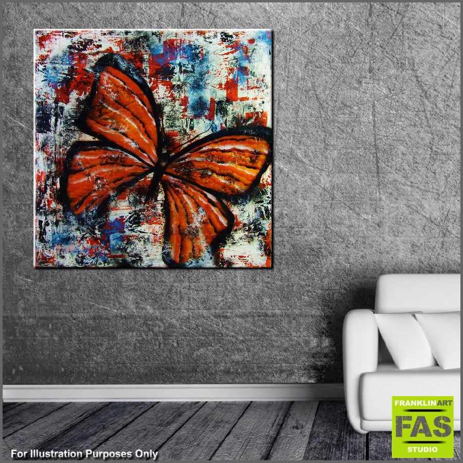 Be Inspired! Abstract Realism Orange Butterfly (SOLD)-abstract realism-Franko-[franko_artist]-[Art]-[interior_design]-Franklin Art Studio