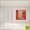 Be Inspired! Abstract Realism Orange Cow (SOLD)-abstract realism-Franko-[franko_artist]-[Art]-[interior_design]-Franklin Art Studio