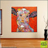 Be Inspired! Abstract Realism Orange Cow (SOLD)-abstract realism-Franko-[Franko]-[huge_art]-[Australia]-Franklin Art Studio
