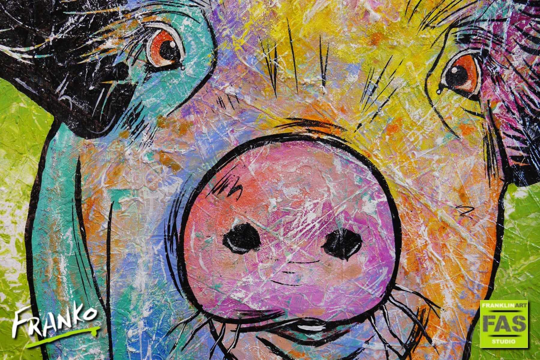 Be Inspired! Abstract Realism Pig (SOLD)-abstract realism-[Franko Artist]-[Gold Coast]-[Brisbane]-[Huge]-Franklin Art Studio