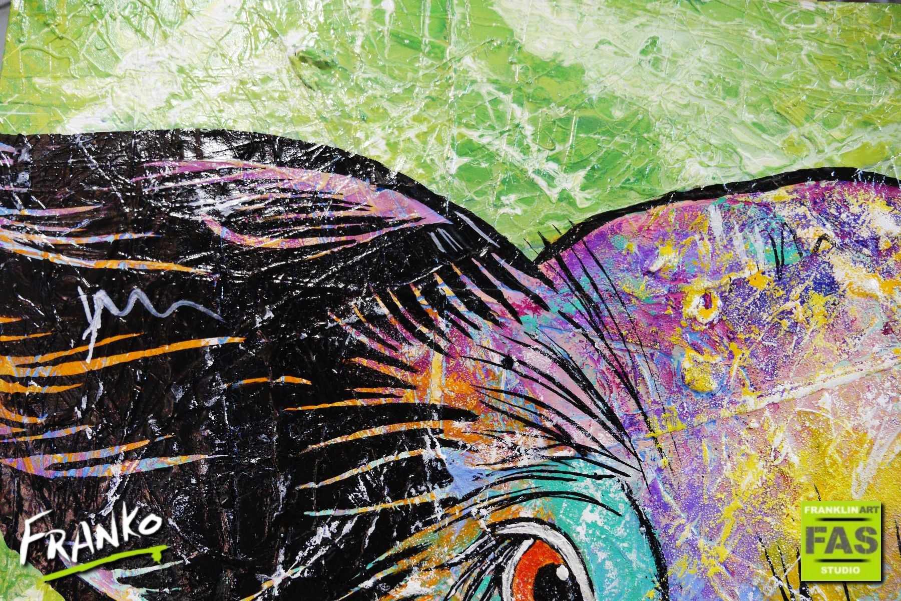 Be Inspired! Abstract Realism Pig (SOLD)-abstract realism-[Franko Artist]-[Cheryl]-[Wendy]-[Gabriela]-Franklin Art Studio