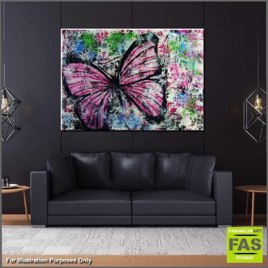 Be Inspired! Abstract Realism Pink Butterfly (SOLD)-abstract realism-Franko-[franko_artist]-[Art]-[interior_design]-Franklin Art Studio
