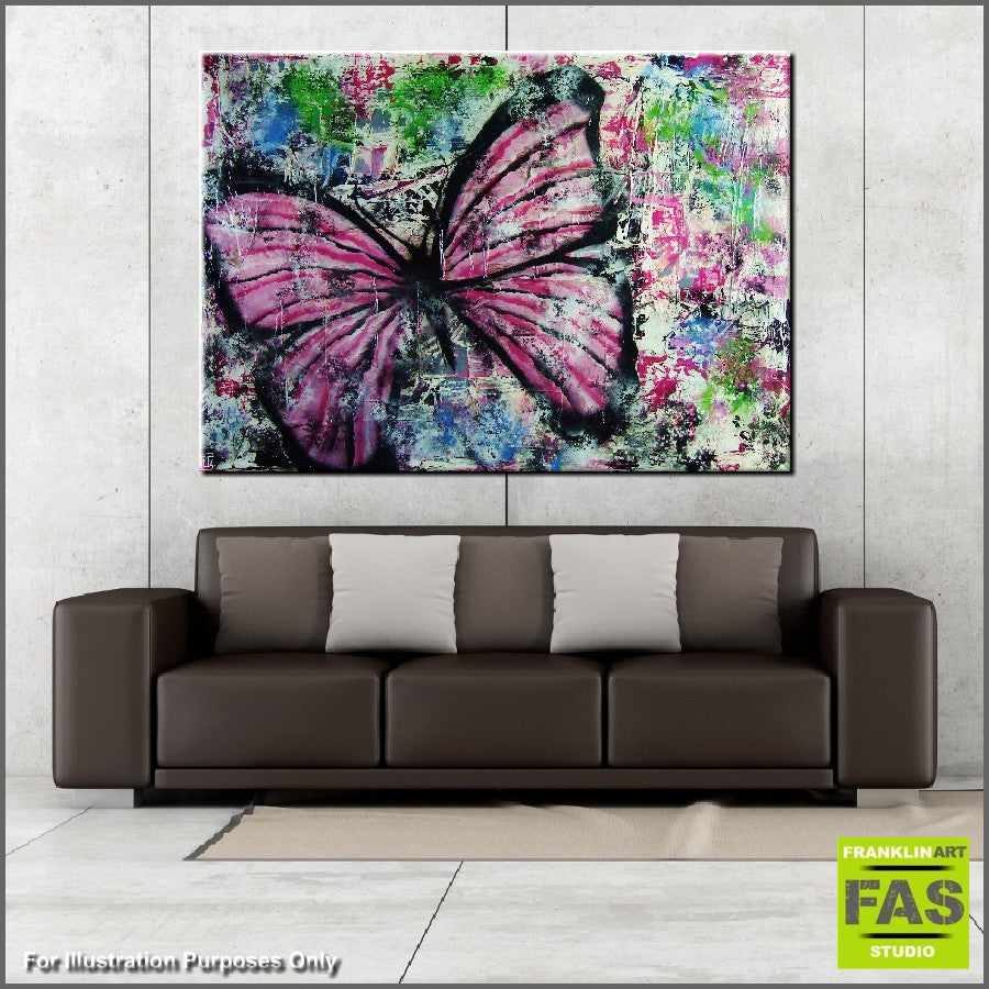 Be Inspired! Abstract Realism Pink Butterfly (SOLD)-abstract realism-Franko-[Franko]-[huge_art]-[Australia]-Franklin Art Studio