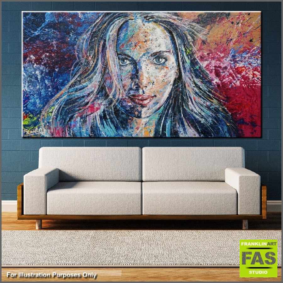 Be Inspired! Abstract Realism Scarlett Johansson (SOLD)-abstract realism-Franko-[Franko]-[huge_art]-[Australia]-Franklin Art Studio