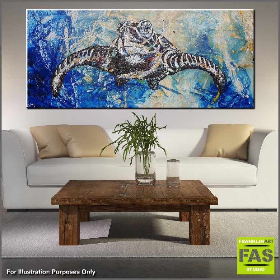 Be Inspired! Abstract Realism Sea Turtle (SOLD)-abstract realism-Franko-[huge]-[Australian]-[best Selling]-Franklin Art Studio