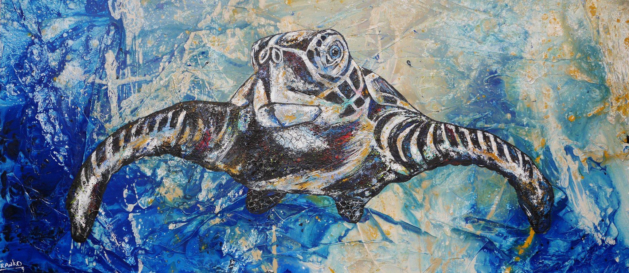 Be Inspired! Abstract Realism Sea Turtle (SOLD)-abstract realism-[Franko ]-[Gallery]-[popular]-[Australia]-Franklin Art Studio