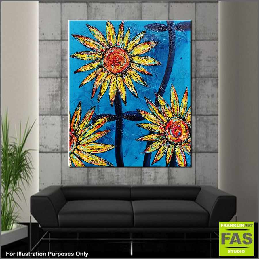 Be Inspired! Abstract Realism Sunflowers (SOLD)-abstract realism-Franko-[franko_artist]-[Art]-[interior_design]-Franklin Art Studio