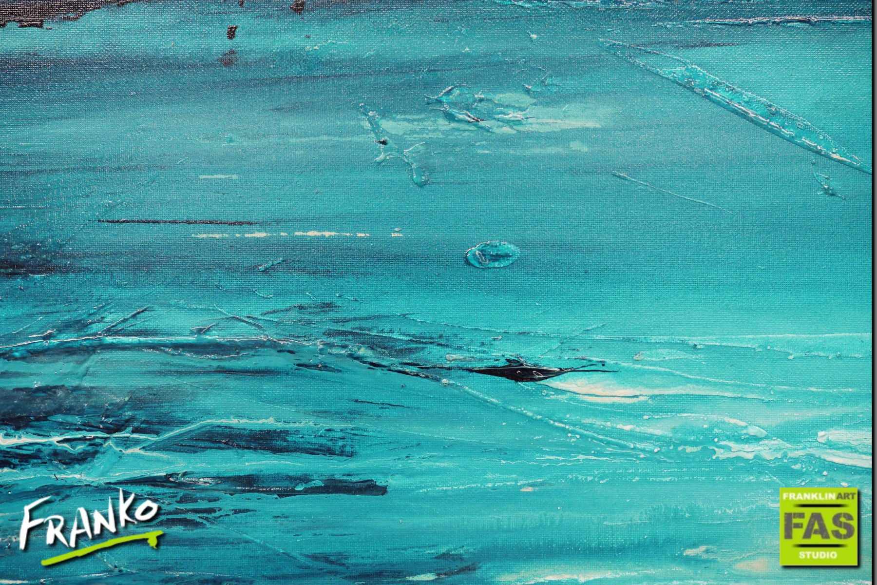 Be Inspired! Abstract Turquoise (SOLD)-abstract-Franko-[franko_artist]-[Art]-[interior_design]-Franklin Art Studio