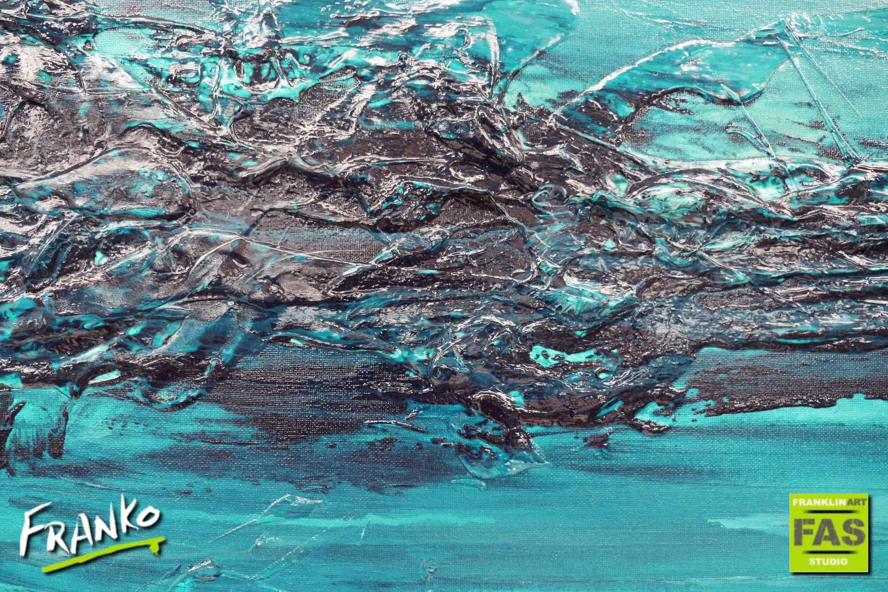 Be Inspired! Abstract Turquoise (SOLD)-abstract-Franko-[franko_art]-[beautiful_Art]-[The_Block]-Franklin Art Studio
