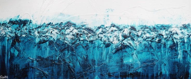 Be Inspired! Abstract White blue (SOLD)-abstract-Franko-[Franko]-[Australia_Art]-[Art_Lovers_Australia]-Franklin Art Studio